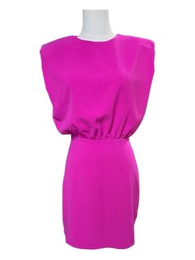 🆕 NWT South Magenta Shoulder Pad Mini Sheath Dress | Size S